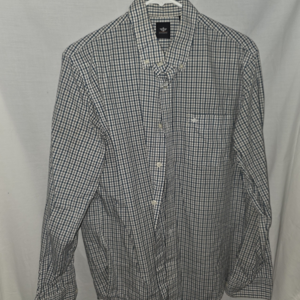 Dockers Black and White Plaid Men's Shirt